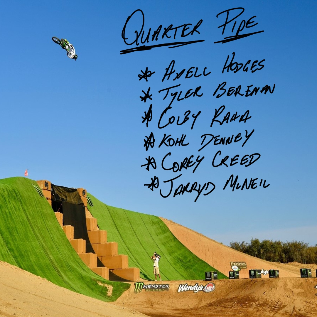 Surprises in the X Games Invite list. Axell Hodges in for FMX! Riders